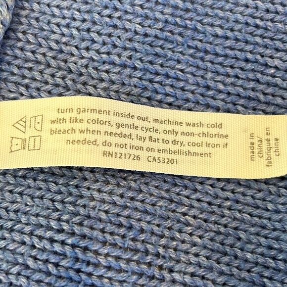 Aeropostale Women's Blue Knit V-Neck Long Sleeves Crop Pullover Sweater Size L/G - Picture 5 of 9